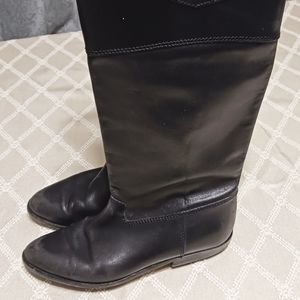 Leather slip on riding boots